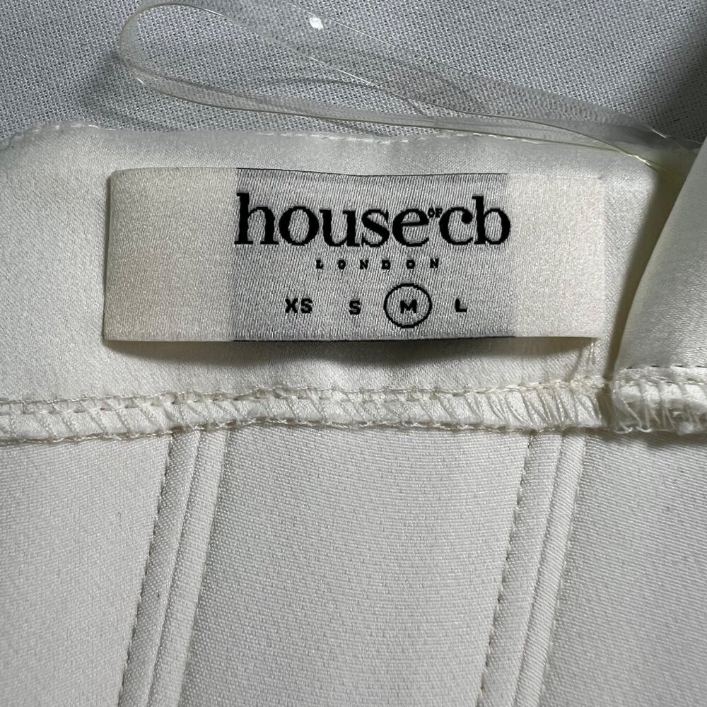 House of CB Loretta Ivory Satin Off Shoulder Corset Dress Size Medium - Picture 12 of 15